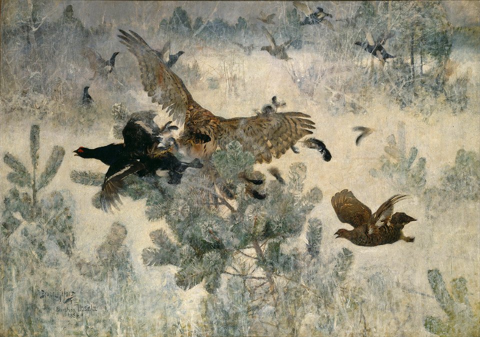 Bruno Liljefors - Hawk and Black-Game - Google Art Project