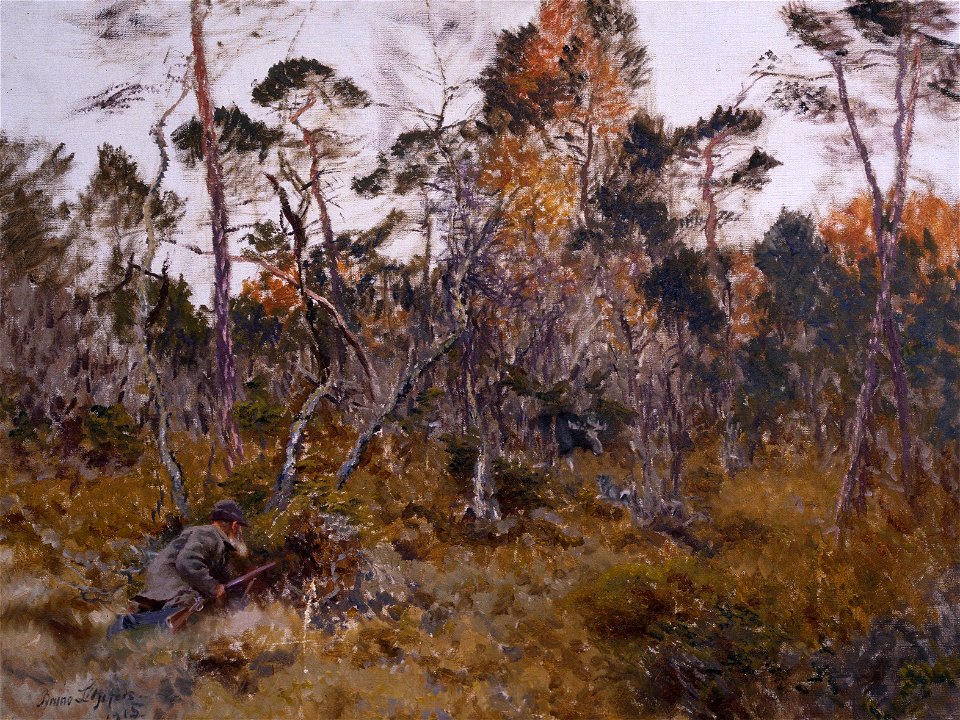 Bruno Liljefors Elk Hunt Thielska 276