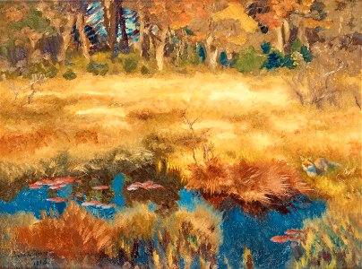 Bruno Liljefors - Autumn landscape with fox 1918