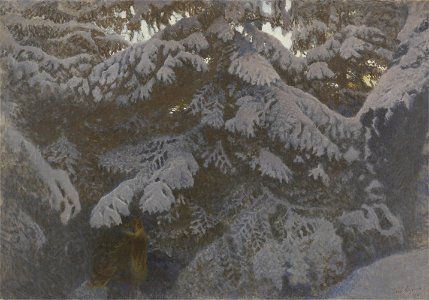 Bruno Liljefors - Oehoe onder besneeuwde sparren - 0516 - Rijksmuseum Twenthe