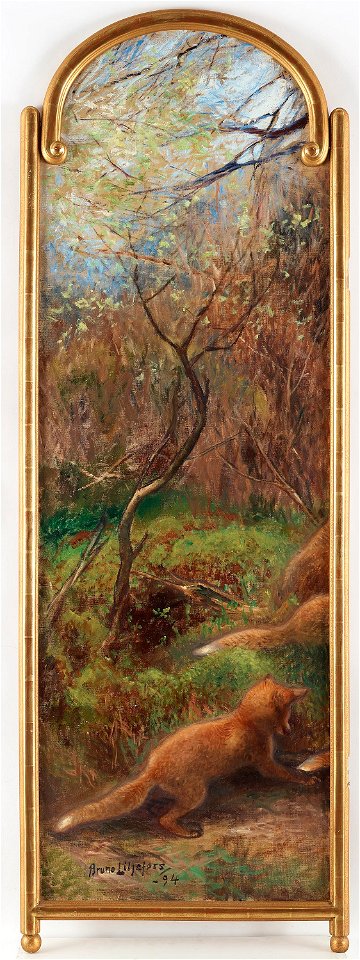 Bruno Liljefors - Rävfamilj 1894 (left folding screen)