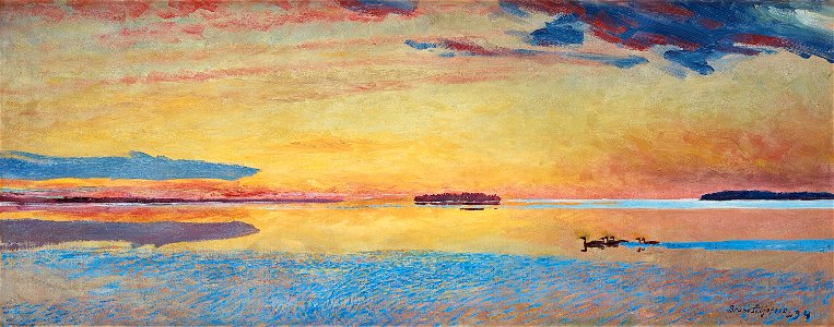 Bruno Liljefors - Solnedgång vid havsbandet 1894