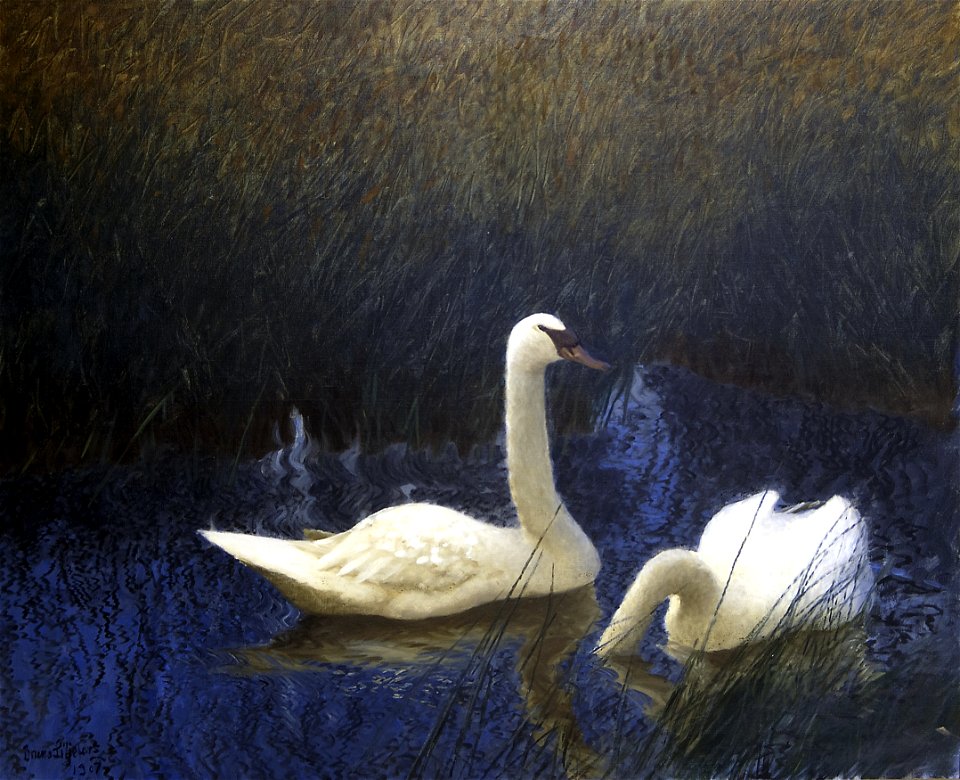 Bruno Liljefors Swans in Reeds Thielska 270