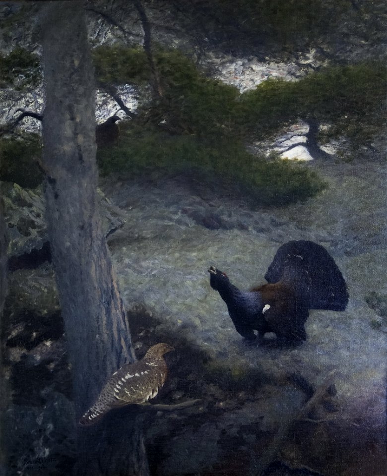 Bruno Liljefors Capercaillies Courting Thielska 232