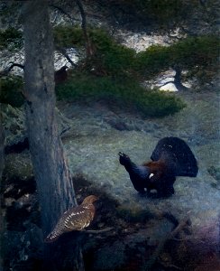 Bruno Liljefors Capercaillies Courting Thielska 232