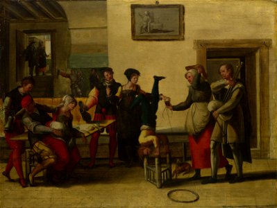 Brunswick Monogrammist - Itinerant Entertainers in a Brothel