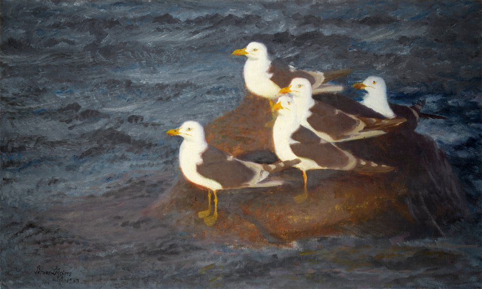 Bruno Liljefors Lesser Black-backed Gulls Resting Thielska 254