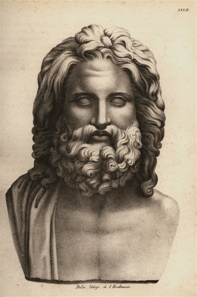 Brustbild des Zeus (nach einer Büste im Museo Clementino T VI) - Horner Johann Jakob - 1835