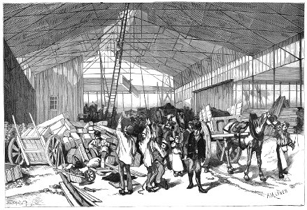 Bruxelles - Les travaux de l'Exposition nationale de 1880 - La galerie des machines