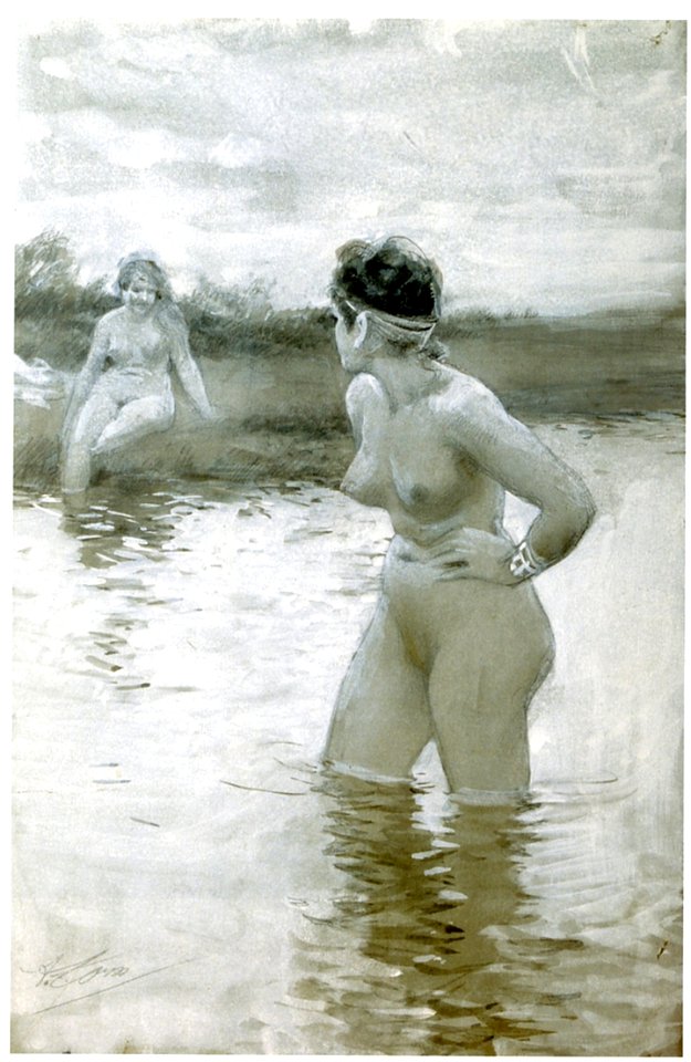 Brynhild och Gudrun by Anders Zorn