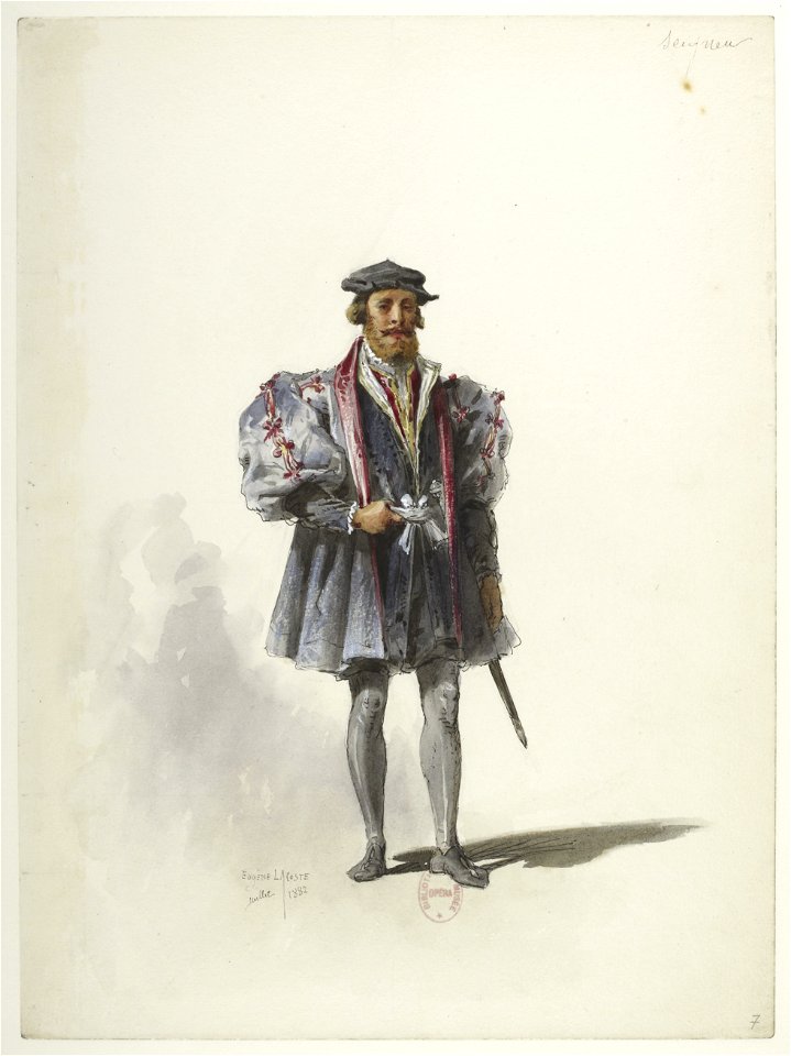 Btv1b84558104 07 - Saint-Saëns - Henry VIII - Maquettes de costumes - Lacoste - 7. Seigneur