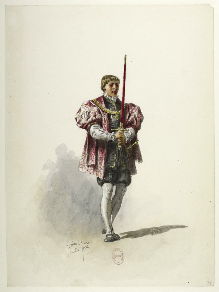 Btv1b84558104 31 - Saint-Saëns - Henry VIII - Maquettes de costumes - Lacoste - 31. Costume