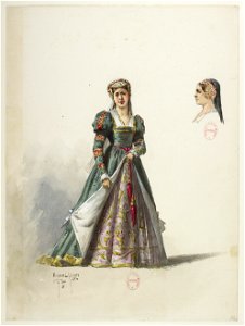 Btv1b84558104 55 - Saint-Saëns - Henry VIII - Maquettes de costumes - Lacoste - 55. Costume et coiffe