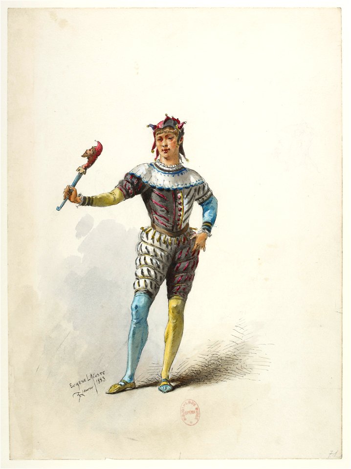 Btv1b84558104 75 - Saint-Saëns - Henry VIII - Maquettes de costumes - Lacoste - 71. Le fou du roi