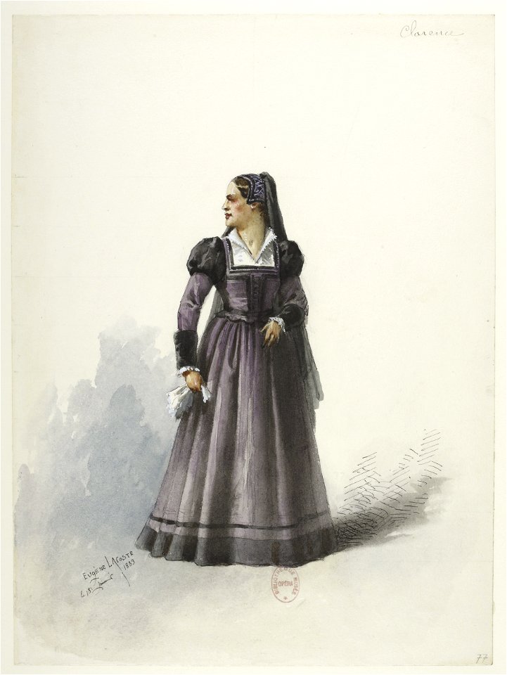 Btv1b84558104 81 - Saint-Saëns - Henry VIII - Maquettes de costumes - Lacoste - 77. Lady Clarence