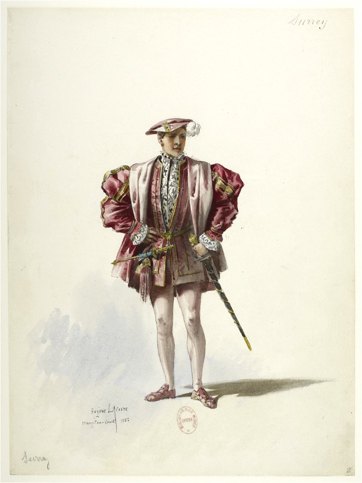 Btv1b84558104 02 - Saint-Saëns - Henry VIII - Maquettes de costumes - Lacoste - 2. Le comte de Surrey
