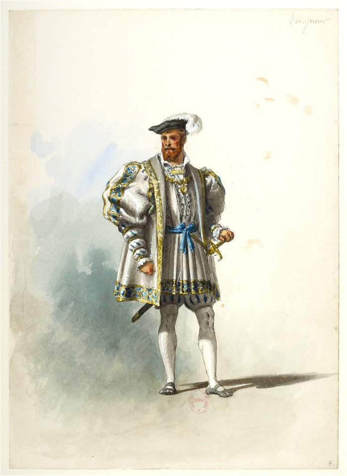 Btv1b84558104 04 - Saint-Saëns - Henry VIII - Maquettes de costumes - Lacoste - 4. Seigneur
