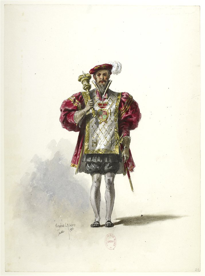 Btv1b84558104 26 - Saint-Saëns - Henry VIII - Maquettes de costumes - Lacoste - 26. Un sergent d'armes