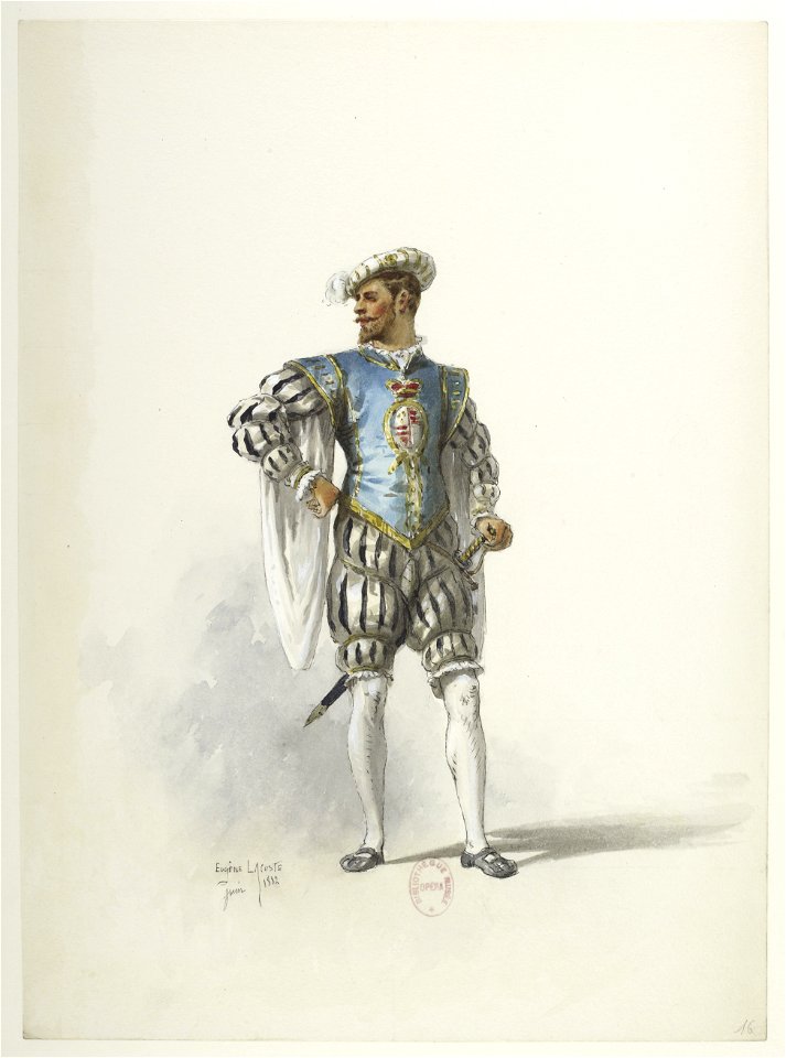 Btv1b84558104 16 - Saint-Saëns - Henry VIII - Maquettes de costumes - Lacoste - 16. Costume