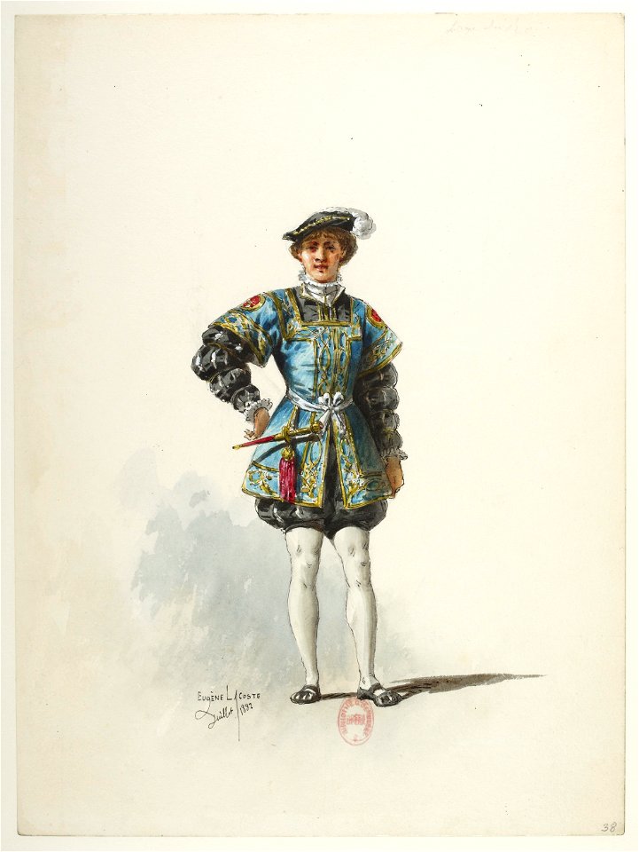 Btv1b84558104 38 - Saint-Saëns - Henry VIII - Maquettes de costumes - Lacoste - 38. Page du roi