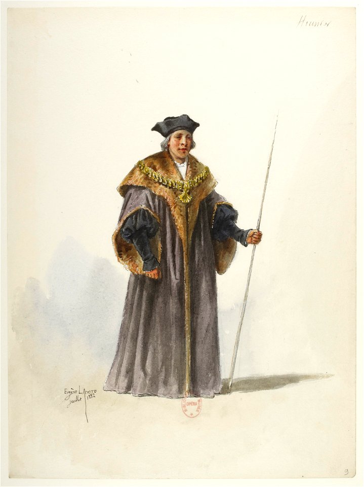 Btv1b84558104 09 - Saint-Saëns - Henry VIII - Maquettes de costumes - Lacoste - 9. Huissier