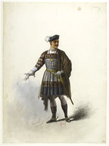 Btv1b84558104 78 - Saint-Saëns - Henry VIII - Maquettes de costumes - Lacoste - 74. Don Gomez de Feria