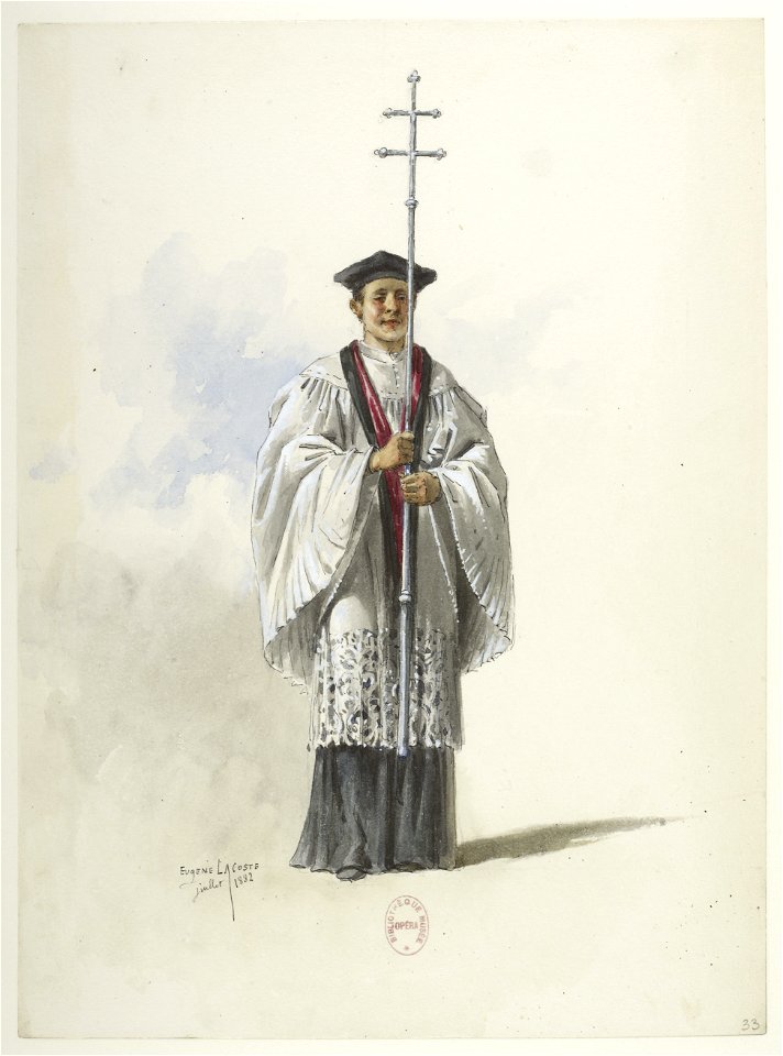 Btv1b84558104 33 - Saint-Saëns - Henry VIII - Maquettes de costumes - Lacoste - 33. Prêtre
