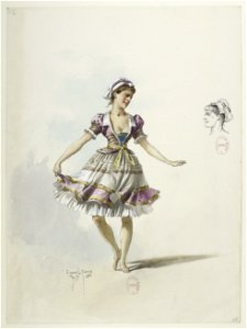 Btv1b84558104 45 - Saint-Saëns - Henry VIII - Maquettes de costumes - Lacoste - 45. Costume et coiffe