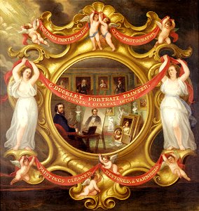 Buckley, George - painting - Signboard advertising the painter G. Buckley - Google Art Project