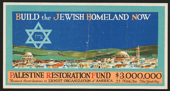 Build the Jewish homeland now. Palestine restoration fund $3,000,000 LCCN2015646411