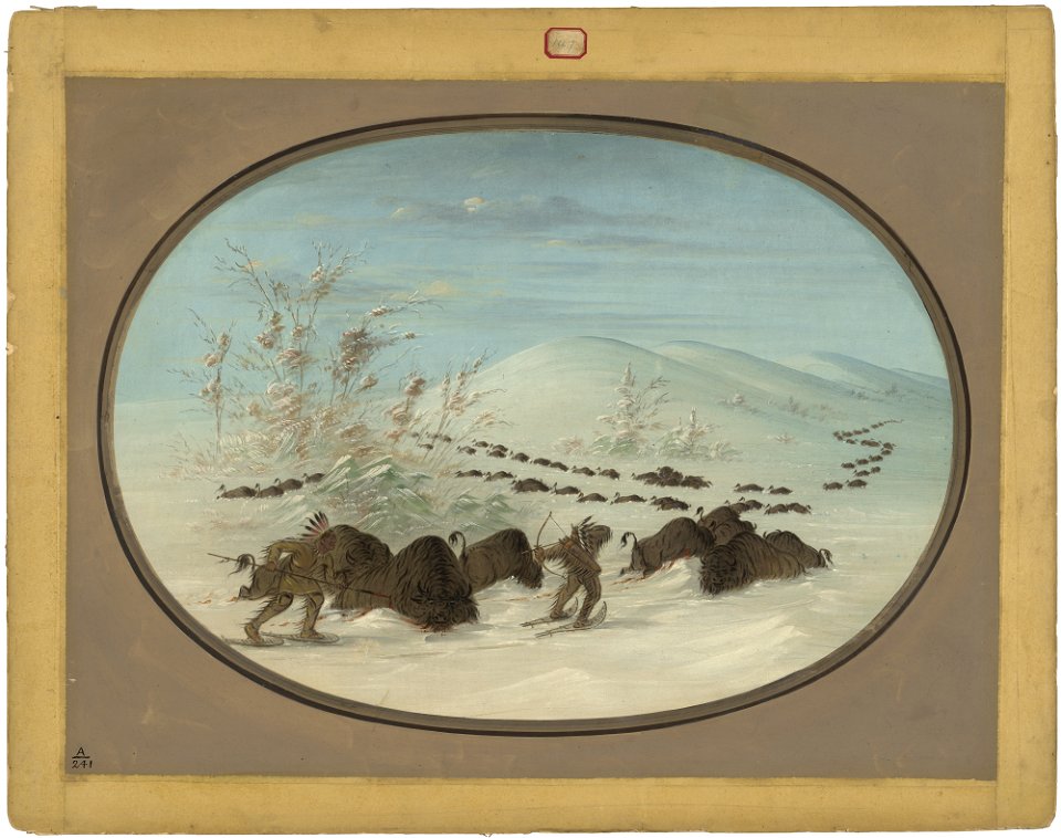 Buffalo Chase in the Snow Drifts - Ojibbeway C16901