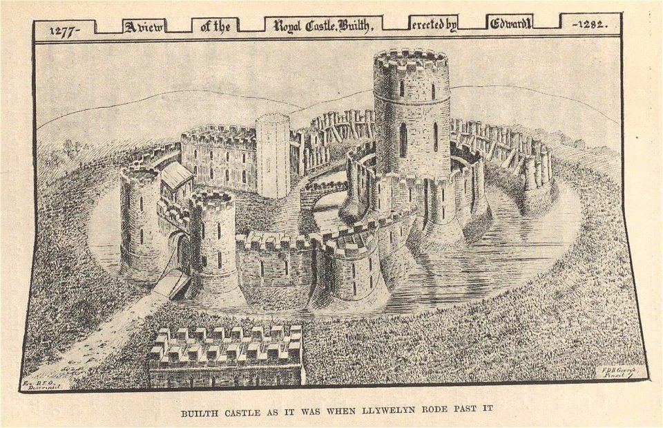 Builth Castle as it was when Llywelyn rode past it