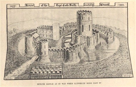 Builth Castle as it was when Llywelyn rode past it