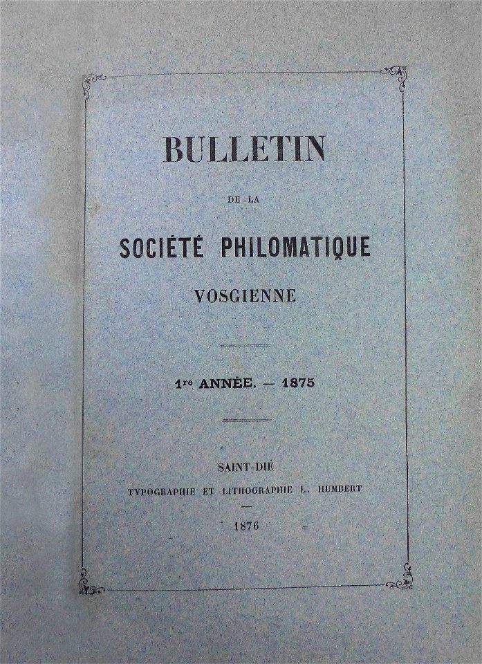 Bulletin de la Société philomatique vosgienne