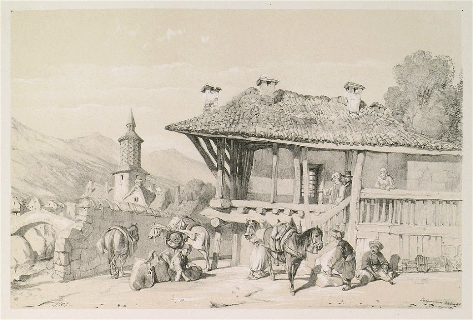 Bulgarian village - Lewis John F - 1838