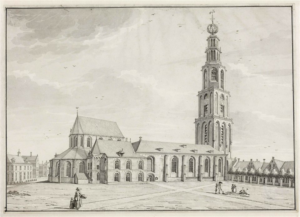 Bulthuis - Martinikerkhof met Martinikerk noordzijde
