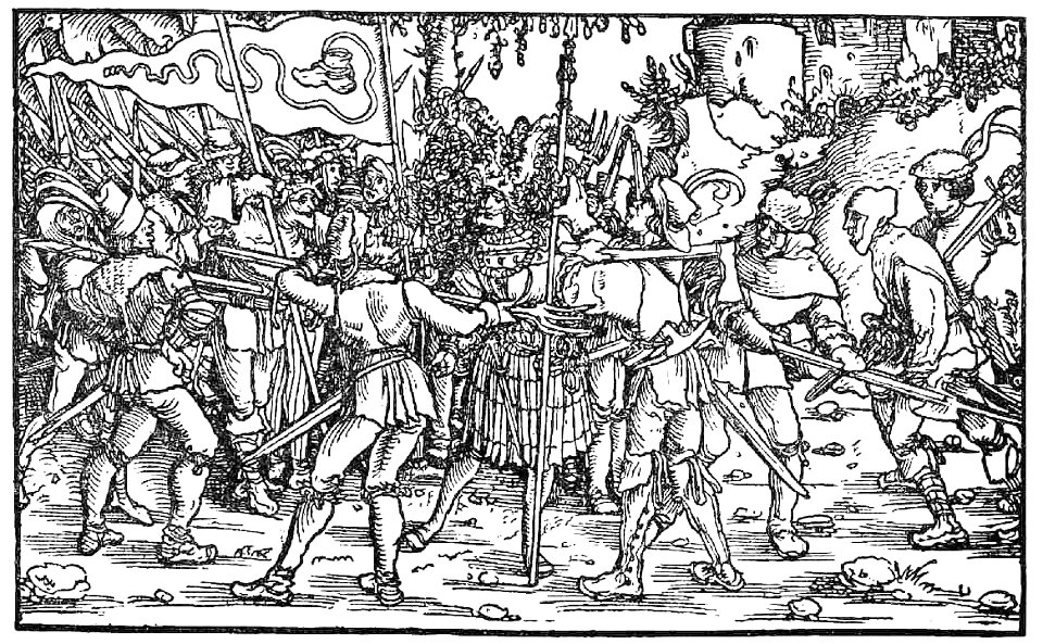 Bundschuhfahne Holzschnitt 1539 Petrarcas Trostspiegel