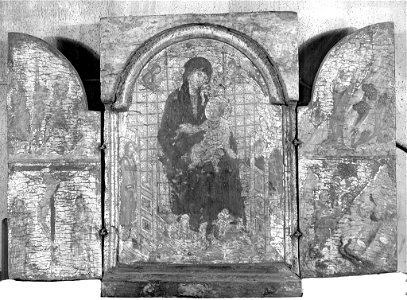 Duccio - Virgin and Child, with Scenes from the Lives of Christ and Saint Francis, c. 1280