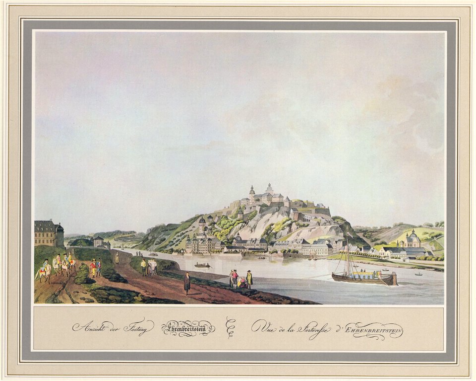 Burg Ehrenbreitstein von Suedwesten Johann Andreas Ziegler