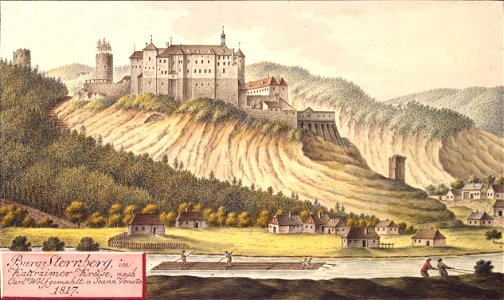 Burg Sternberg, in Kauržimer Kreise, nach Carl Wolf gemahlt v. Joann. Venuto 1817