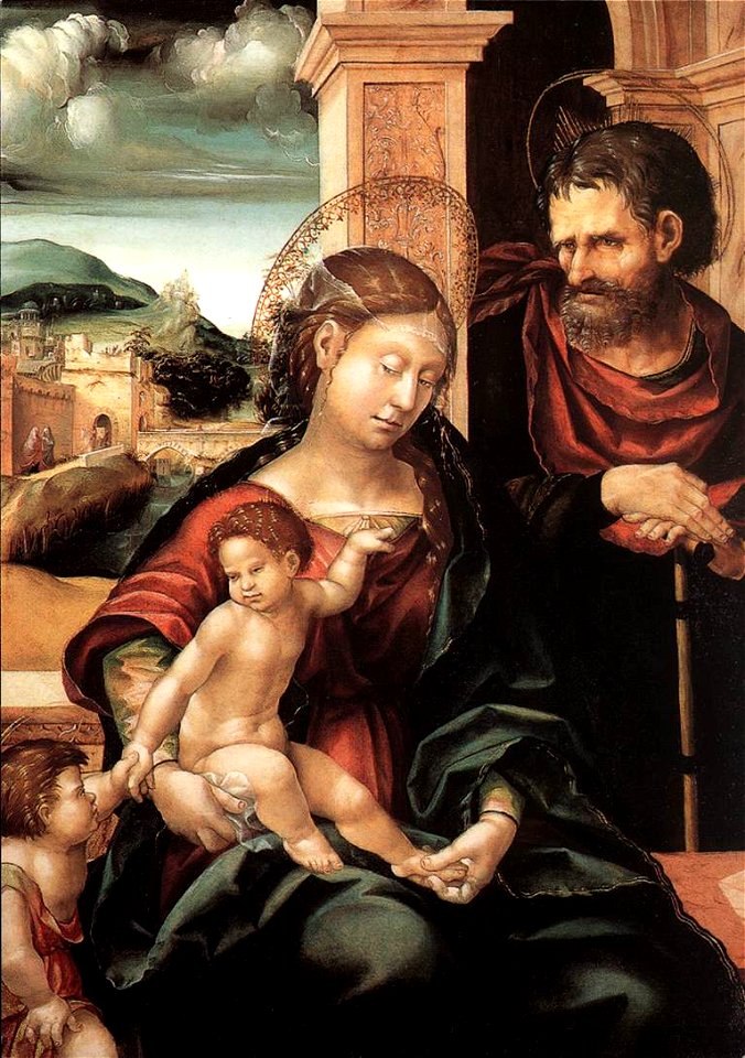 Hans Burgkmair d. Ž. - Holy Family with the Child St John - WGA03697