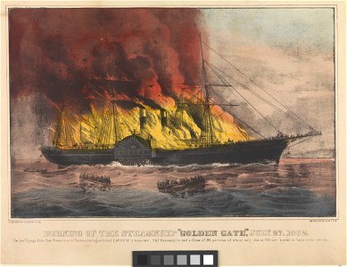 Burning of the Steamship Golden Gate July 27 1862 RMG PY0271. Free illustration for personal and commercial use.