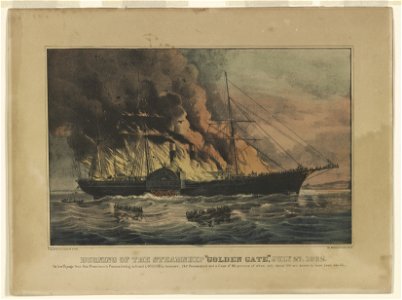 Burning of the steamship Golden Gate -July 27. 1862 LCCN90714139. Free illustration for personal and commercial use.