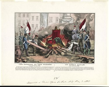 Burning of the throne -Paris 25th February 1848 Le Trôné- brulé Pàris 25 février 1848 LCCN90714140