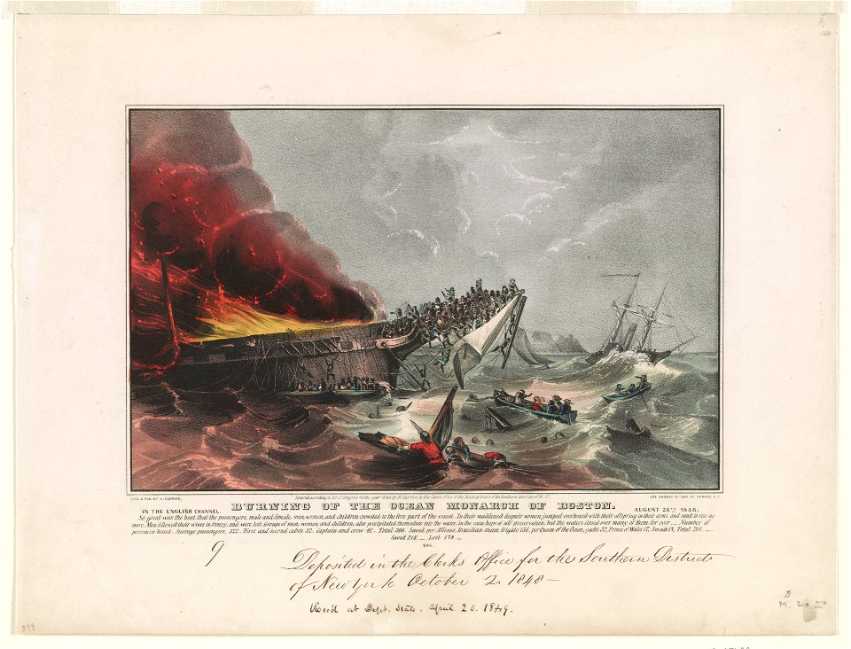 Burning of the Ocean Monarch of Boston- In the English Channel, August 24th, 1848 LCCN90714104