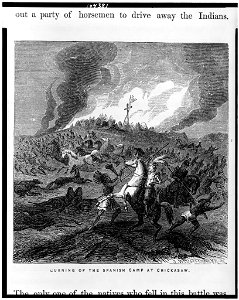 Burning of the Spanish camp at Chickasaw - J.W. Orr, N.Y. LCCN91794417