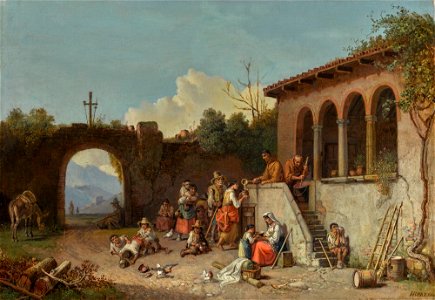 Heinrich Bürkel - Soup kitchen in the monastary (1860s)