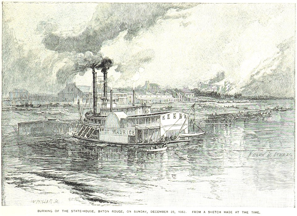 Burning of the state house Baton Rouge