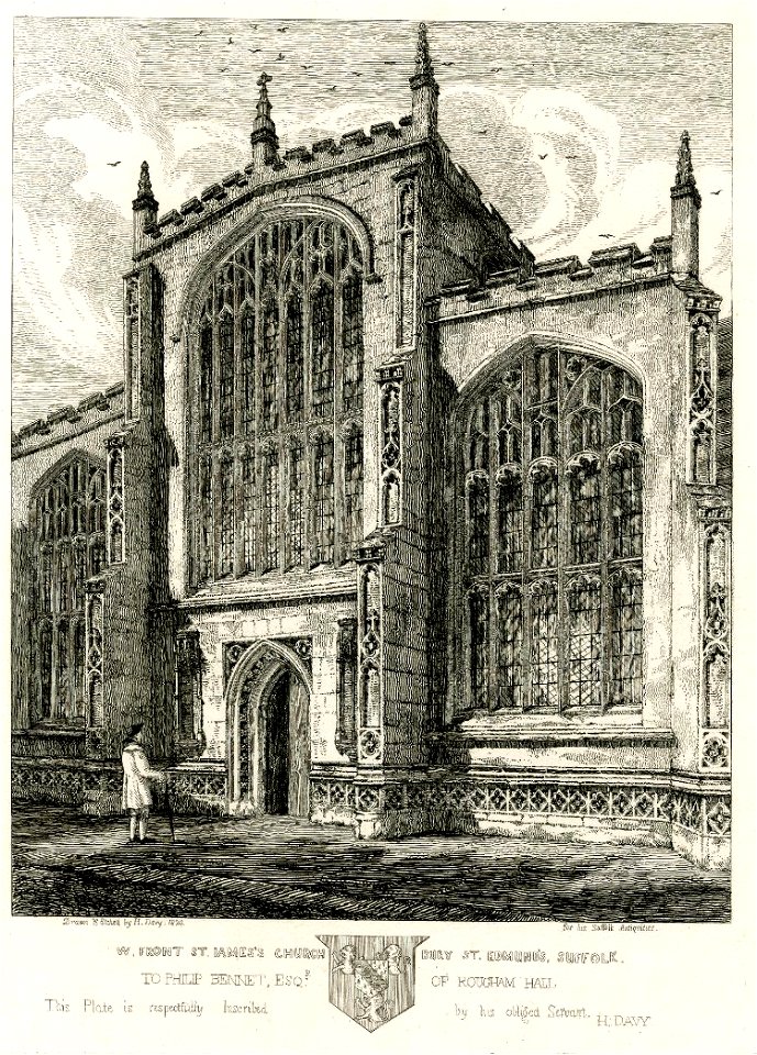 West Front of St James's Tower Bury St Edmunds Suffolk by Henry Davy