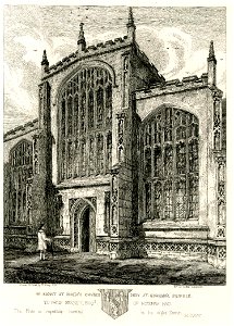 West Front of St James's Tower Bury St Edmunds Suffolk by Henry Davy. Free illustration for personal and commercial use.